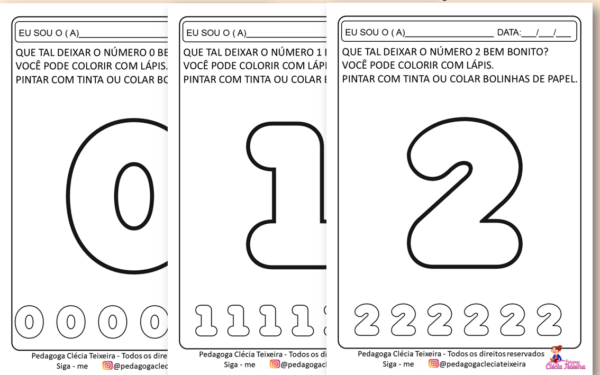 Atividades sobre numerais para educação infantil