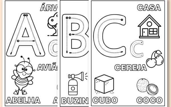 Atividades com Tracejado e palavras Em PDF