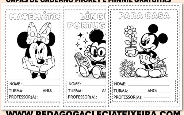 Capas de caderno mickey e minnie gratuitas