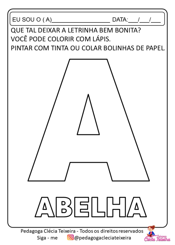 Letras do alfabeto para imprimir e colorir 