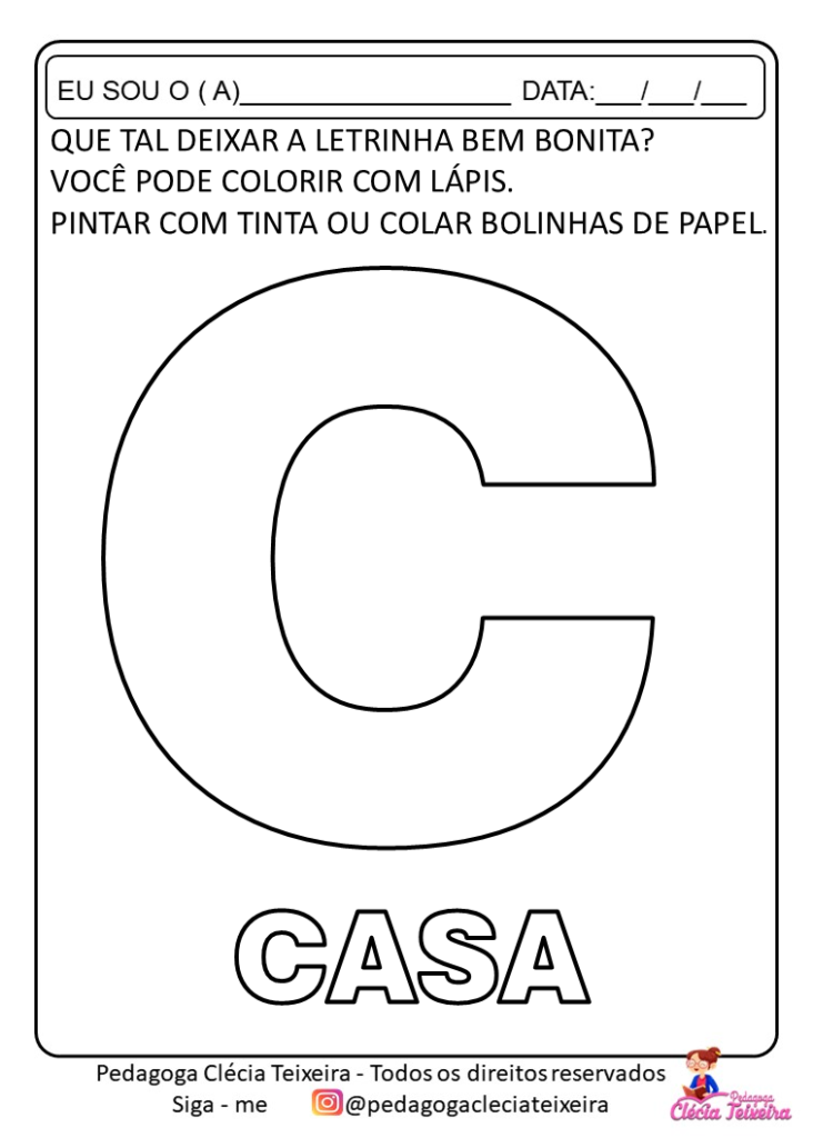 Letras do alfabeto para imprimir e colorir 